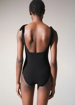 New Tekstureret Badedragt Med Slojfeband Kvinder Badetøj