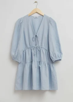 Store Tie-Front Mini Kjole Kvinder Kjoler