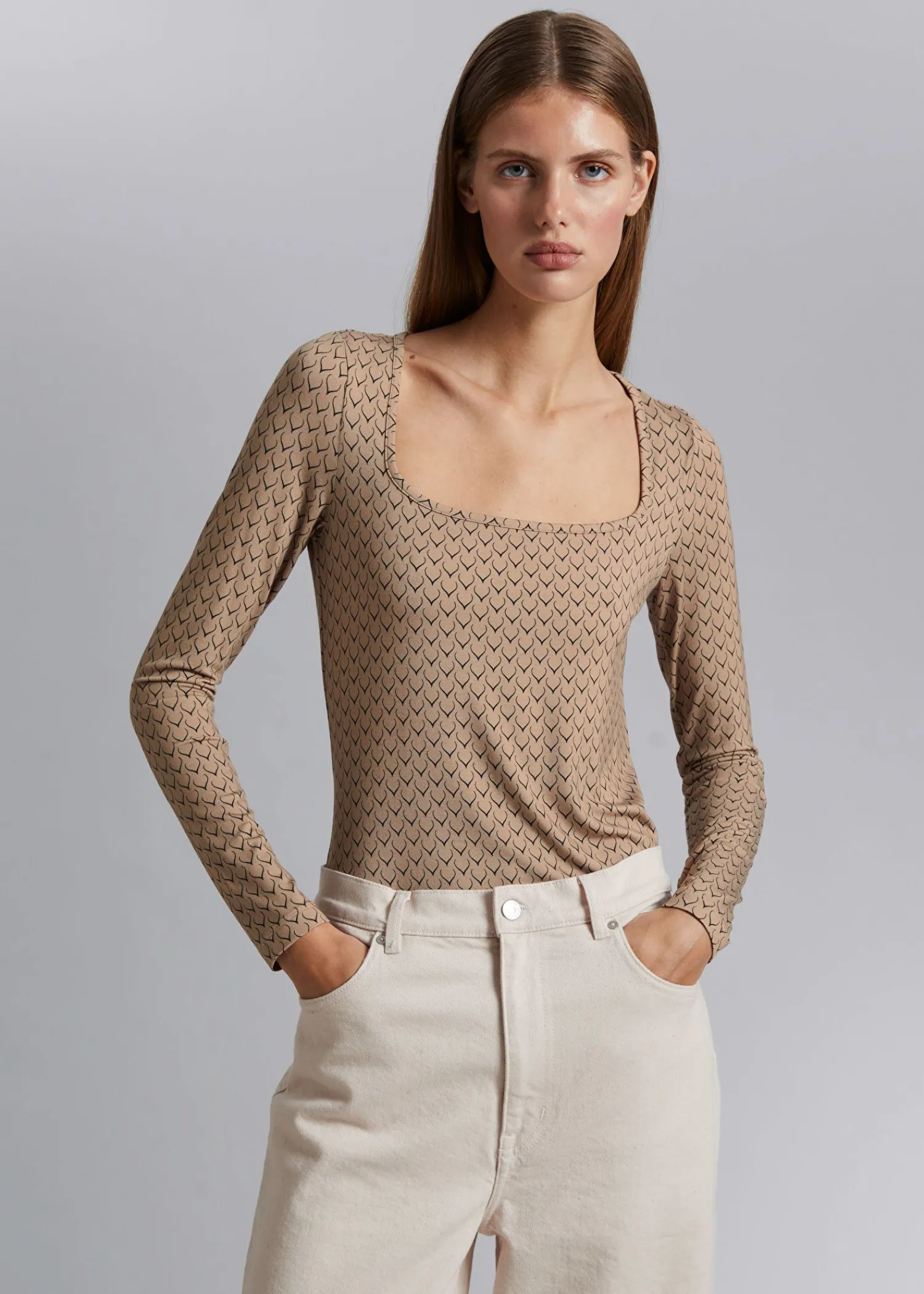 Flash Sale Top Med Firkantet Hals Kvinder Toppe