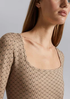 Flash Sale Top Med Firkantet Hals Kvinder Toppe