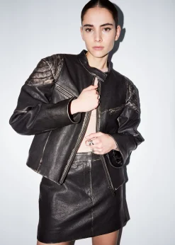 Cheap Topsyet Laeder Mininederdel Kvinder Sæt Og Dragter