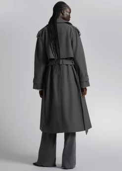 Cheap Trenchcoat Med Baelte Kvinder Frakker & Jakker