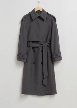 Cheap Trenchcoat Med Baelte Kvinder Frakker & Jakker