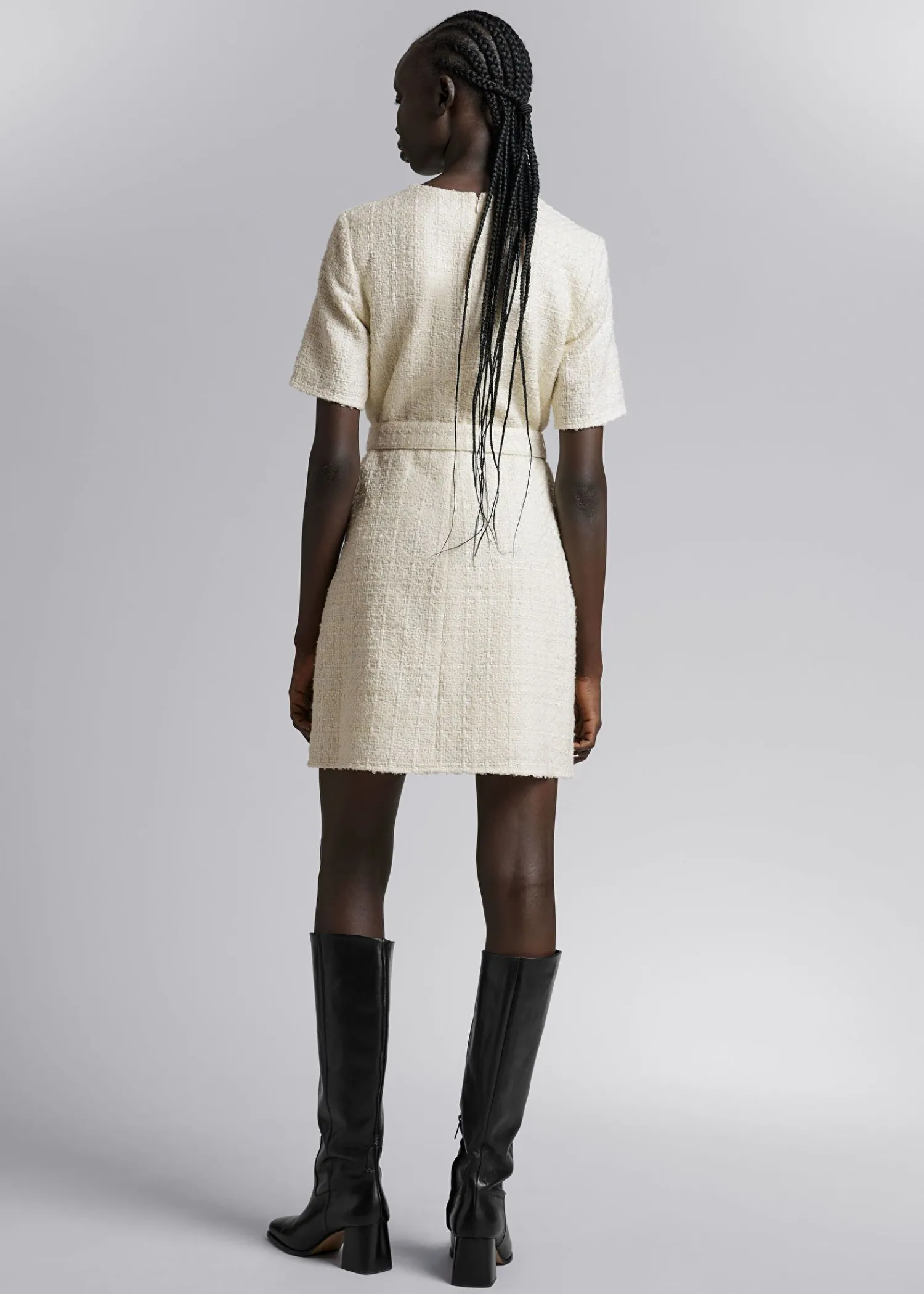 Shop Tweed Minikjole Med Baelte Kvinder Kjoler