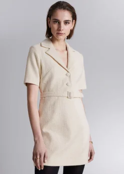 Shop Tweed Minikjole Med Baelte Kvinder Kjoler