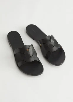 Discount Vaevede Laedersandaler Kvinder Flade Sandaler