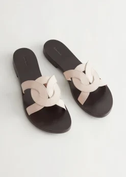 Fashion Vaevede Laedersandaler Kvinder Flade Sandaler