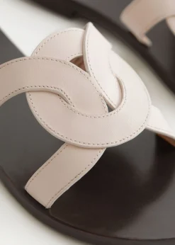 Fashion Vaevede Laedersandaler Kvinder Flade Sandaler