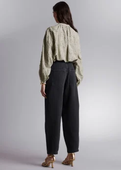 Shop Voluminos Bluse Med Stand-Up Krave Kvinder Bluser Og Skjorter