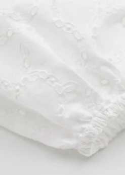 Cheap Voluminos Broderie Anglaise Mini Kjole Kvinder Kjoler