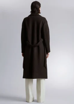 Cheap Voluminos Uldfrakke Med Baelte Kvinder Frakker & Jakker