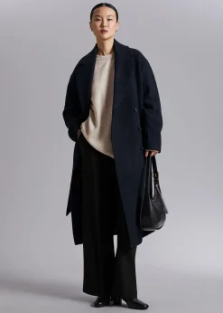 Cheap Voluminos Uldfrakke Med Baelte Kvinder Frakker & Jakker