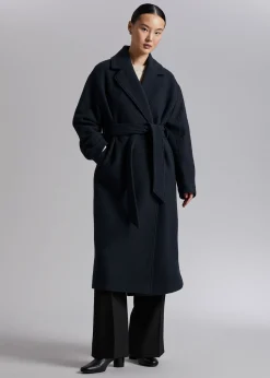 Cheap Voluminos Uldfrakke Med Baelte Kvinder Frakker & Jakker