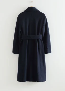 Cheap Voluminos Uldfrakke Med Baelte Kvinder Frakker & Jakker