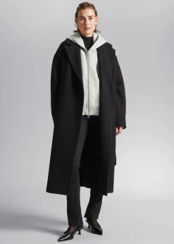 Best Voluminos Uldfrakke Med Baelte Kvinder Frakker & Jakker